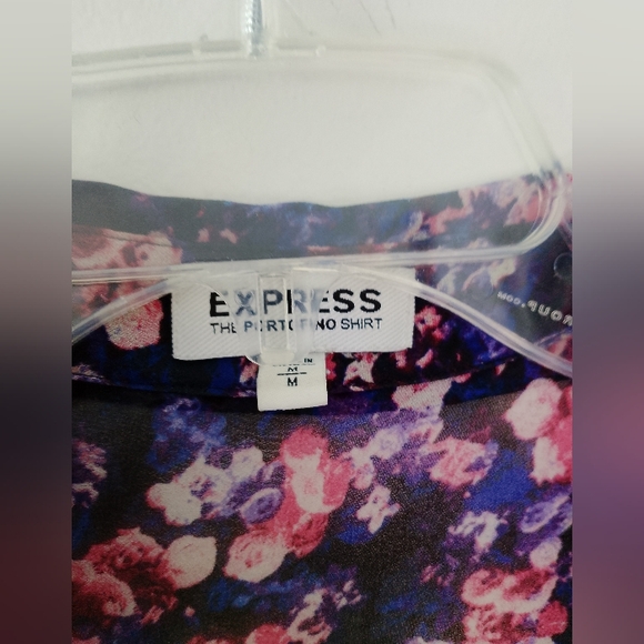 Express Portofino Floral Button Down Shirt - Picture 3 of 6